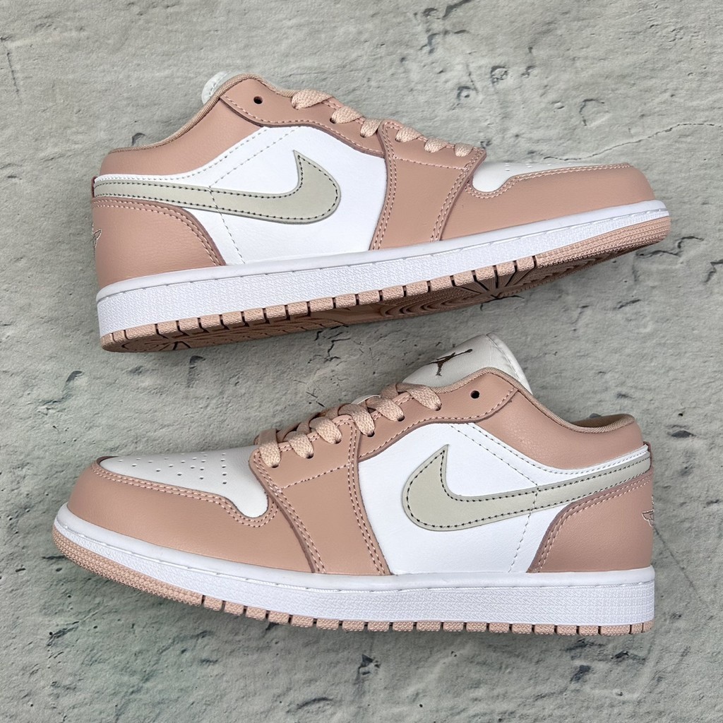 Air a/j 1 Low-Top Casual Sports Jogging Shoes White Pink 0774 120