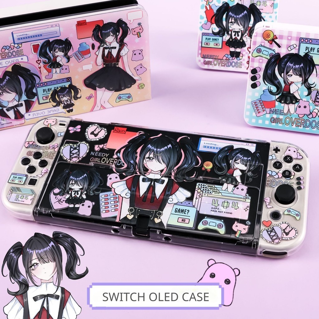 Nintendo Switch Case NS OLED Dock Case เหมาะสําหรับ Nintendo Switch OLED และ NS V1 V2 ปลั ๊ กฐาน Poor Girl series สําหรับอุปกรณ ์ เสริม Nintendo Switch