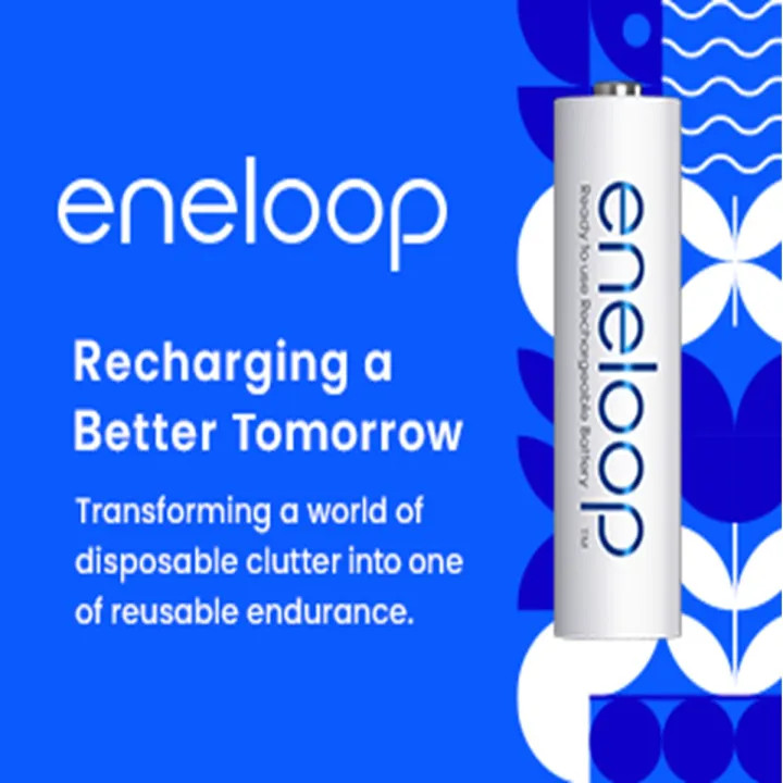 Panasonic Eneloop AA 1900/AAA 800mAh 1.2V NI-MH แบตเตอรี่แบบชาร์จไฟได้（4 เม็ด）