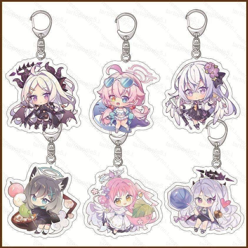 เกม Blue Archive พวงกุญแจอะนิเมะพวงกุญแจอะคริลิคน ่ ารักกระเป ๋ าจี ้ Kasumizawa Miyu Takanashi Hoshino พวงกุญแจของขวัญ