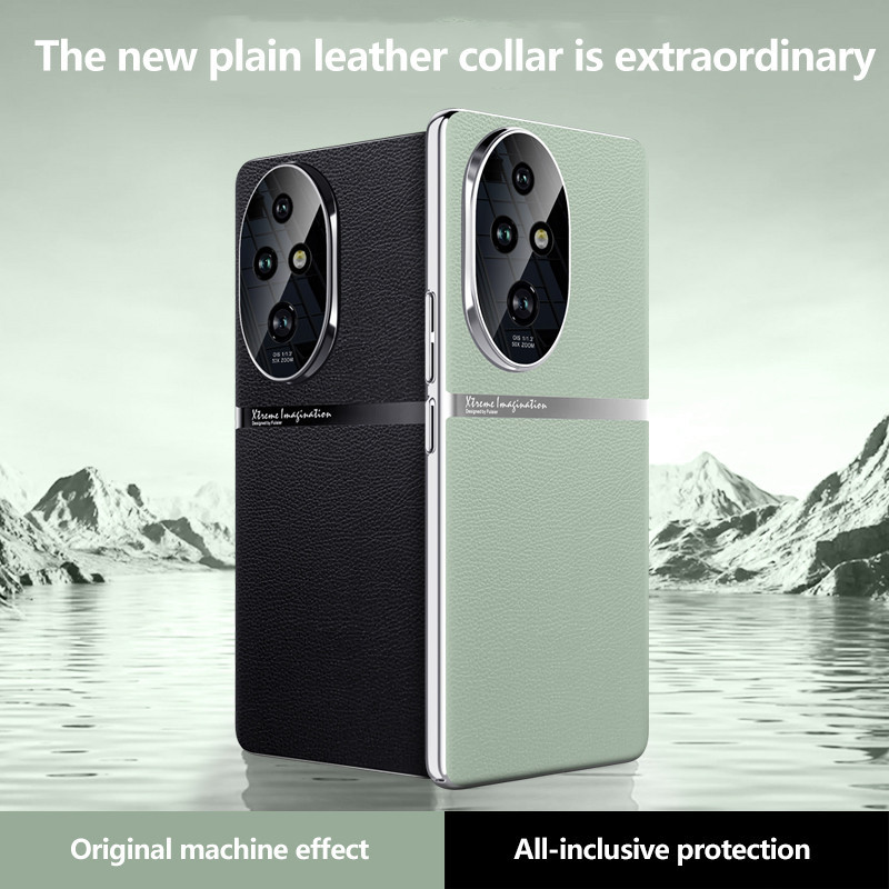 ฝาครอบหนังสําหรับ Honor 200 200Pro Ultra-thin Electroplating Plain Shell รวมทุกอย ่ างกันกระแทก