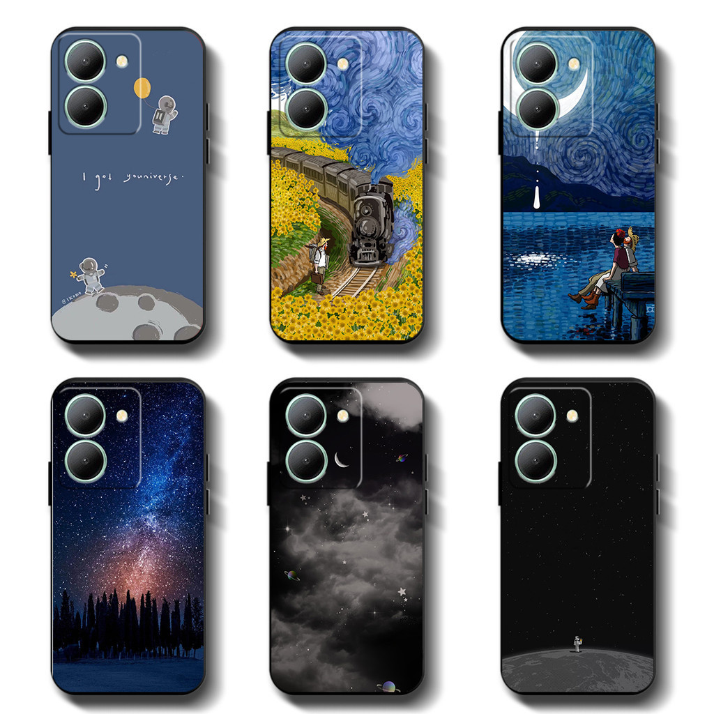 สีดํานุ่มสําหรับ VIVO Y36 5g Y27 5g V2248 V2302 Anticrack ปลอกคุณภาพสูง TPU ฝาครอบป้องกันยางซิลิโคนเคสโทรศัพท์
