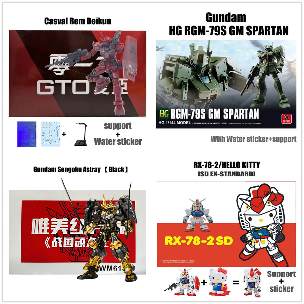 Zaku II GM Spartan Gundam HG Sengoku Astray กรอบสีแดง Sdex RX-78-2 Hello Kitty Schwarzette Casval Rem Deikun Gundam Assembly Model 1/144 HG Oo Qant Shia Model Gifts
