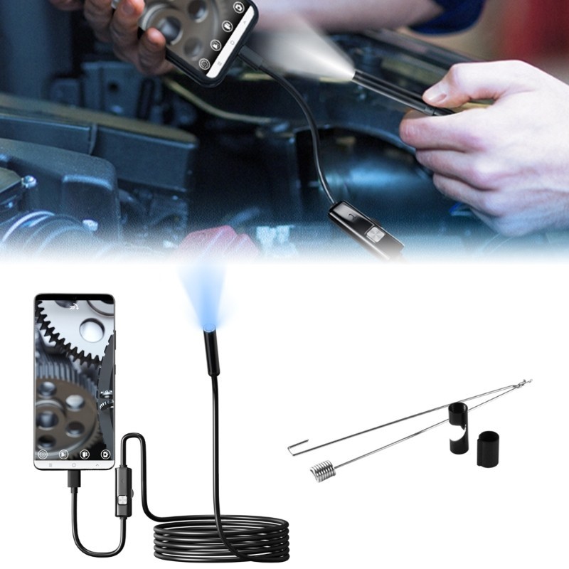 Mojito USB C Endoscope Borescope กล้องตรวจสอบงูพร้อมเลนส์ LED 7 มม. สําหรับโทรศัพท์
