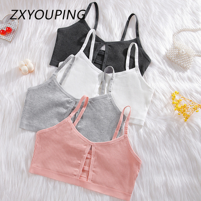 ผู้หญิง Bra สวยกลับเกลียวผ้าฝ้าย Bra บราไร้สาย Push Up บาง Unpadded Bra