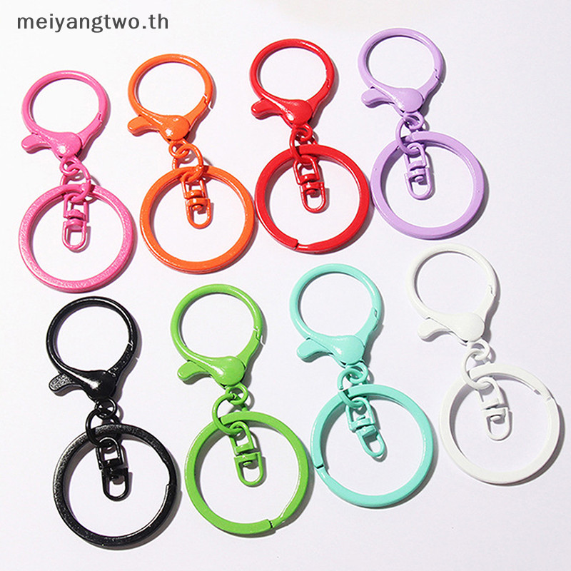 Meiyangtwo.th สีกุ ้ งก ้ ามกราม Clasp ฤดูใบไม ้ ผลิใหญ ่ Clasps ตะขอเปิดแหวนพวงกุญแจสําหรับเครื ่ องประดับทํา DIY พวงกุญแจอุปกรณ ์ เสริมใหม ่