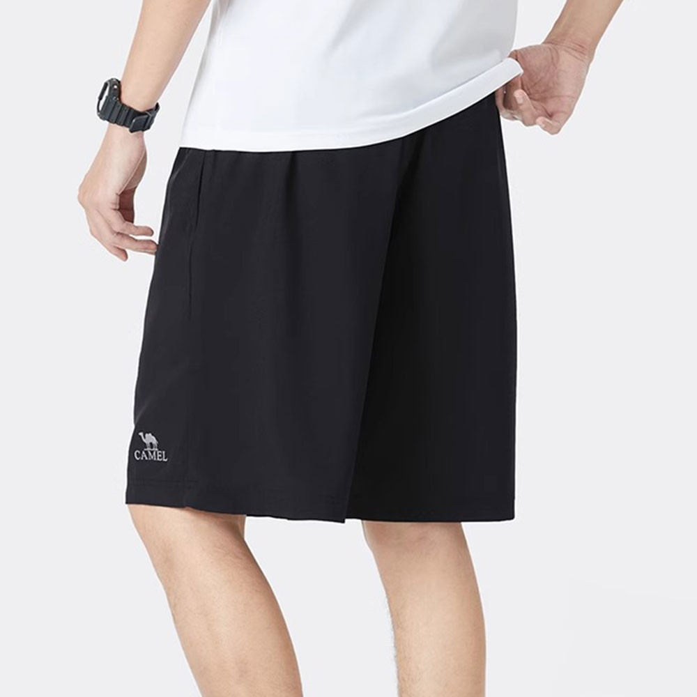 อูฐสําหรับผู้ชายและผู้หญิงคู่กางเกงขาสั้นแห้งเร็วแสงระบายอากาศหลวมตรงขากลางแจ้งสบายๆไตรมาสกางเกงกางเกงสีดําฤดูร้อน - รูปที่ 7