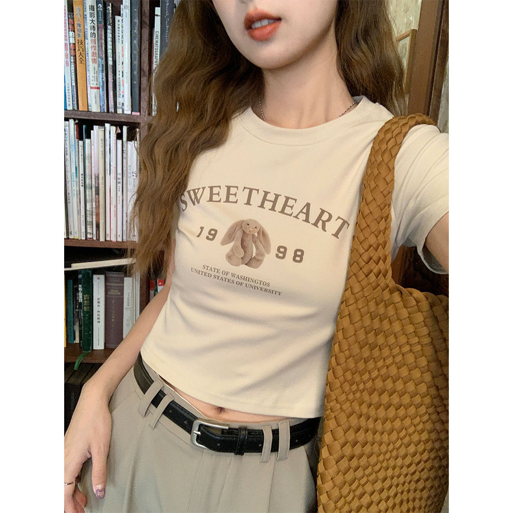（พร้อมส่งจากกทม มาถึงใน 2วัน）เสื้อครอปแขนสั้น ผ้าคัตคอน นิ่มใส่สบาย #แขนสั้น 100%Cotton T-shirt เสื้อยืดผู้หญิง