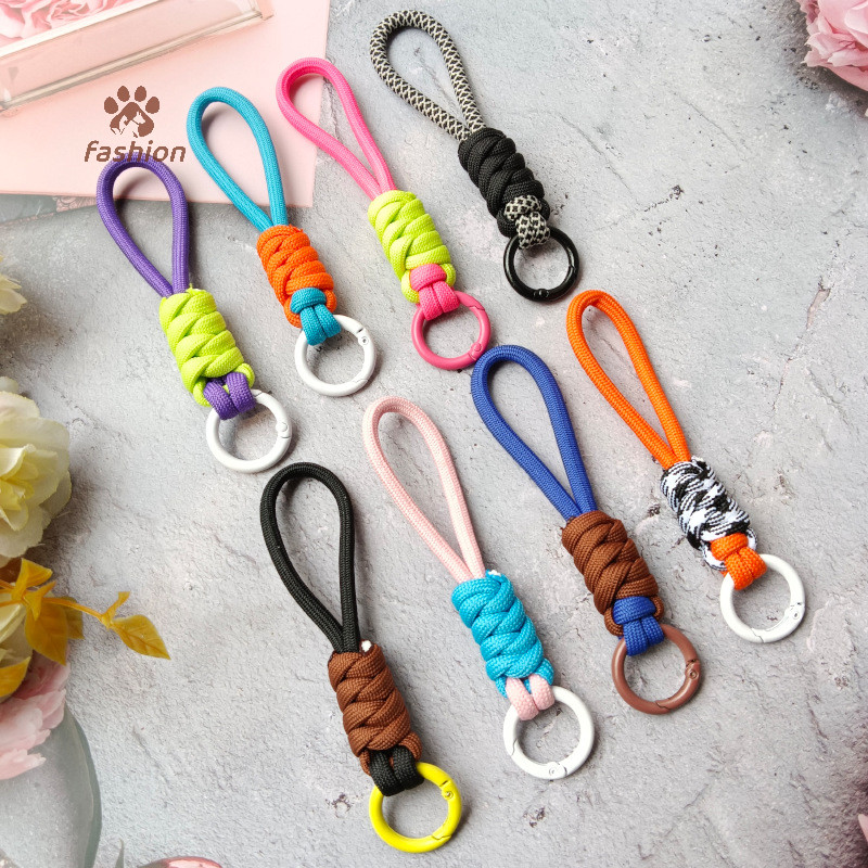 [แฟชั่น] พวงกุญแจเชือกเส้นเล็กสายรัดที่แข็งแกร่งสําหรับคีย์เชือกถักเชือกร่มแขวนอุปกรณ์โทรศัพท์มือถือโซ่เชือกเส้นเล็ก {ไทย}