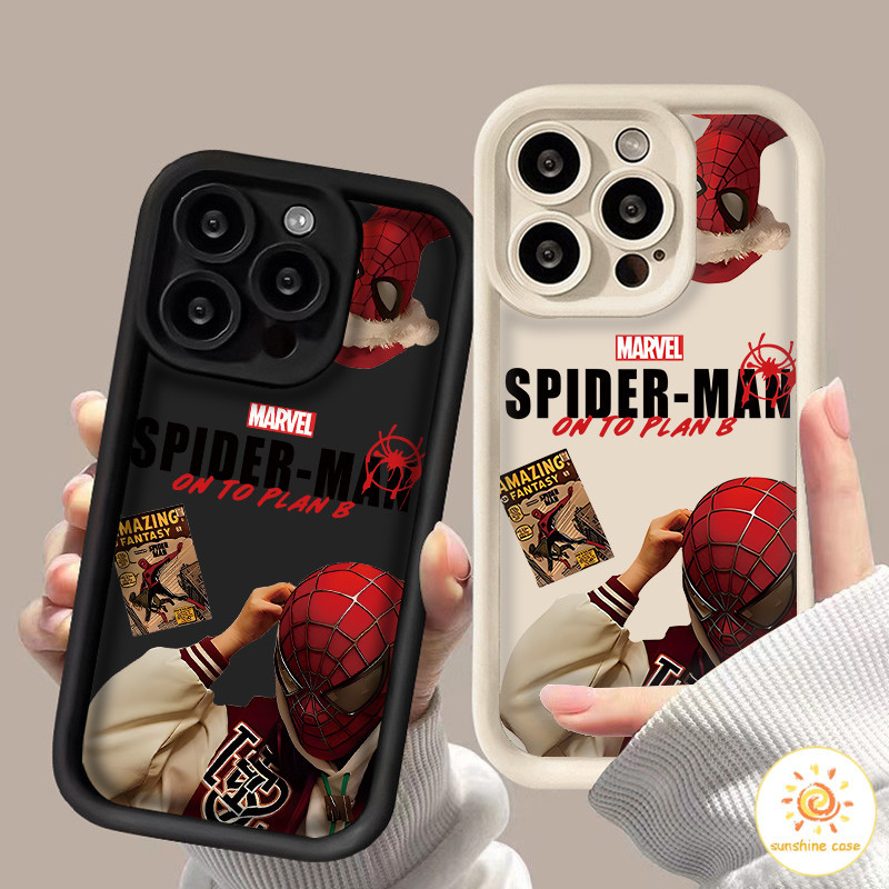 เคสโทรศัพท์มือถือกรอบ TPU ลายสไปเดอร์แมน ไอโฟน11 For iPhone12 13 14 15Pro MAX X XS XR XS 6 7 8Plus SE2020 เคสโทรศัพท์
