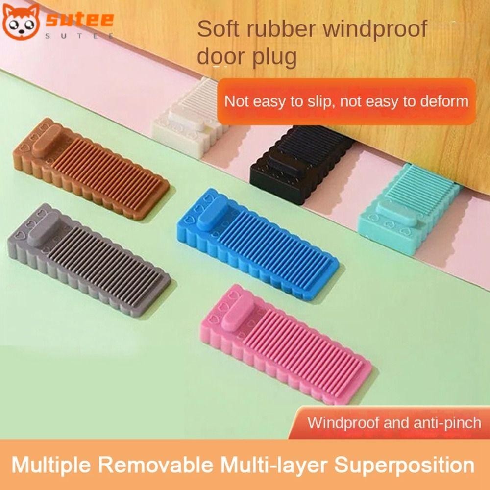 Sutee Door Stopper, Wall Protectors Safety Floor Holder, Wedge PVC Windproof Doorstop Bedroom
