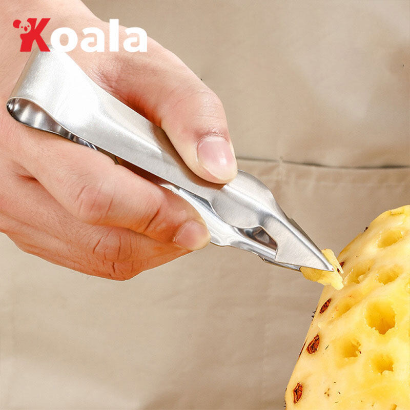 KOALA มีดปอกตาสับปะรด ด้ามสแตนเลส แบบคลิปหนีบ สะดวกมาก ถอดตาสับปะรด