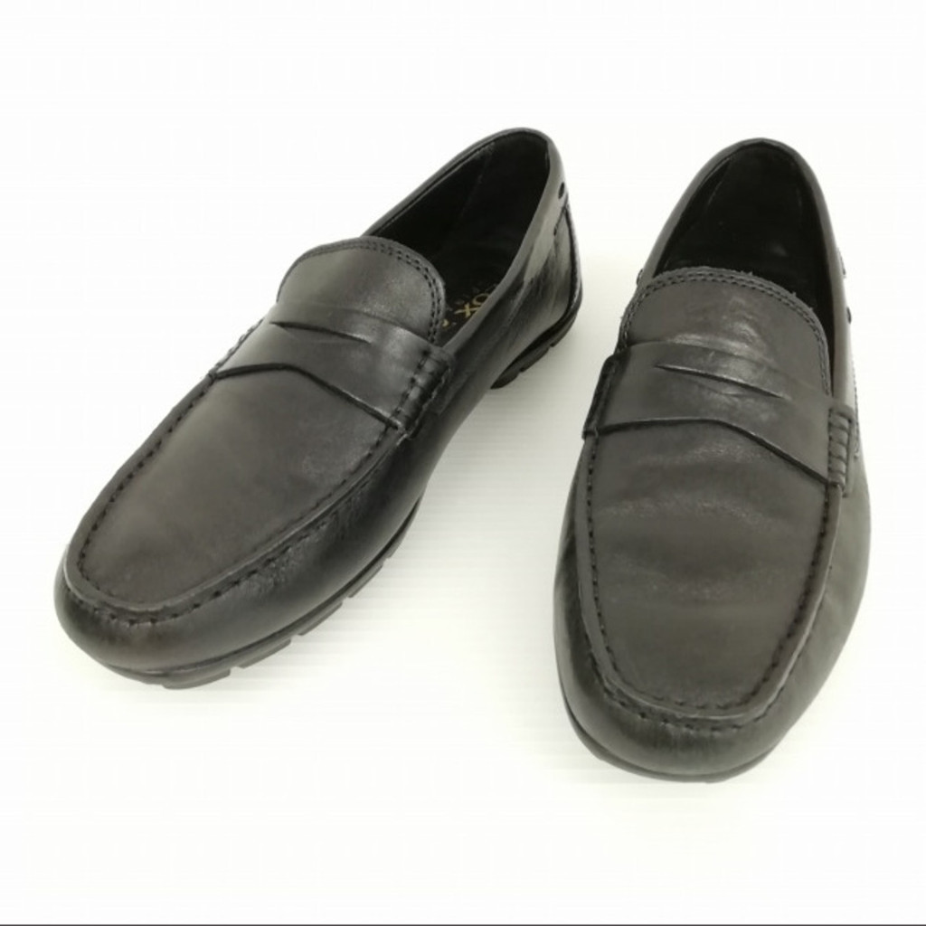 GEOX DRIVING SHOES LOAFER SLIP ON 41 BLACK Direct from Japan Secondhand