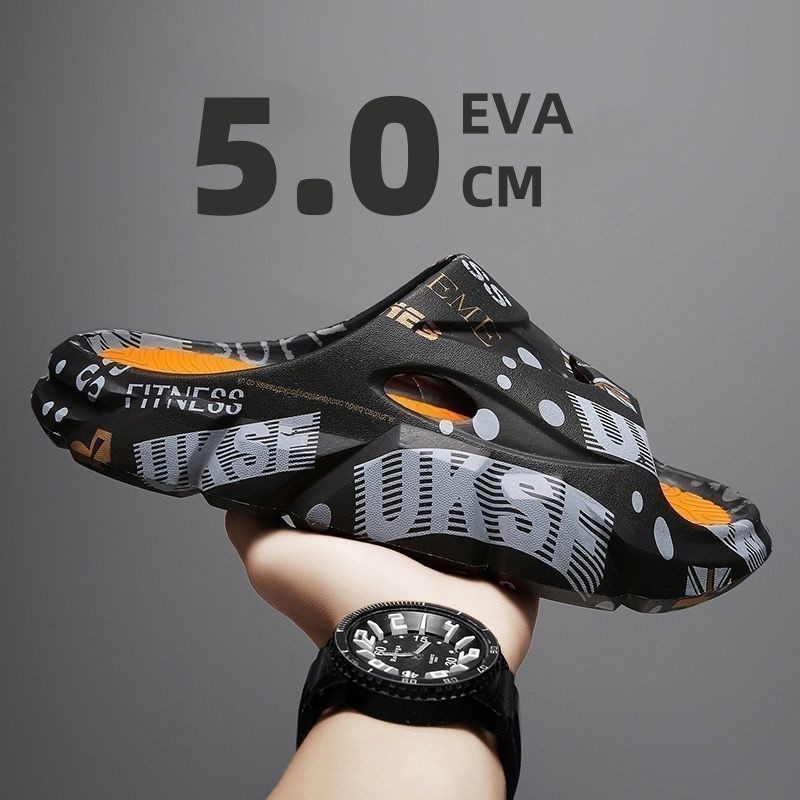 ผู ้ ชายรองเท ้ าแตะ 5.0 ซม.EVAหนาSoledกีฬารองเท ้ าแตะบาสเกตบอลAnti-Slip Muteระงับกลิ ่ นกายในร ่ มกลางแจ ้ งรองเท ้ าแตะชายหาดรองเท ้ าแตะ ( 40-45 Sizes