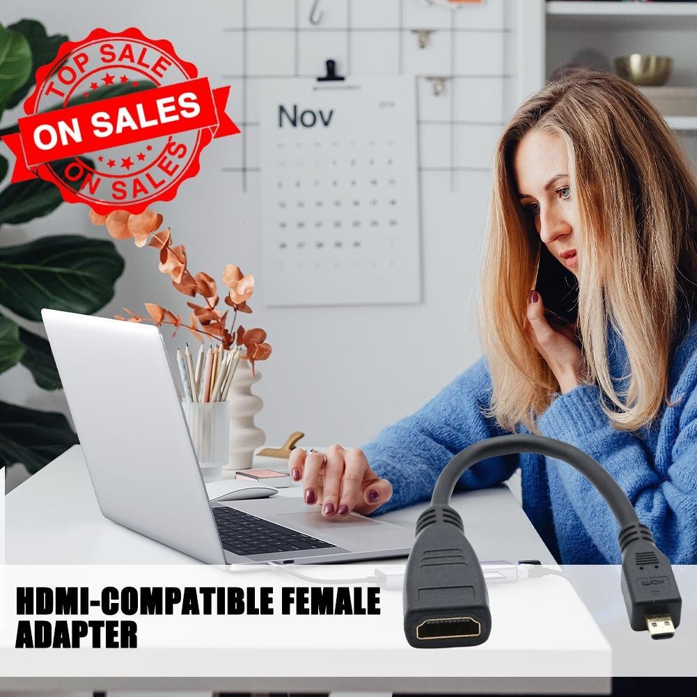 สาย Micro Hdmi พร ้ อมอะแดปเตอร ์ หญิงสําหรับการเชื ่ อมต ่ อไร ้ รอยต ่ อกับ Hdmi