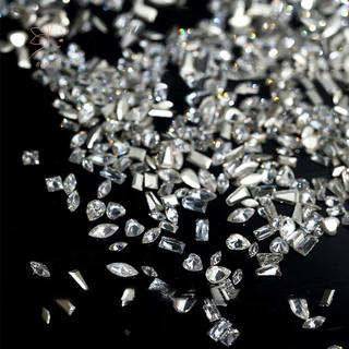 [maybeauty] 50 ชิ้น/เซ็ตด้านล่างแบนเล็บ Rhinestones Glitter เงินคริสตัลตกแต่งเล็บ DIY วัสดุเล็บ Charm อุปกรณ์เสริม {TH}