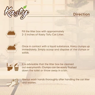 [40 L.] Kasty แคสตี้ ทรายแมวเต้าหู้ ปราศจากฝุ่น จับตัวเร็ว ทิ้งชักโครกได้ 40 ลิตร