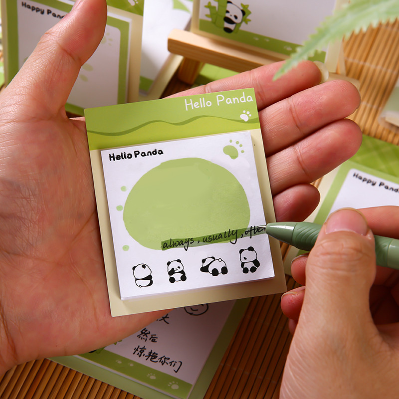 30 แผ ่ นมินิการ ์ ตูนแพนด ้ ารูปแบบ Sticky Notes สํานักงานโรงเรียนแบบพกพากระดาษโน ้ ต