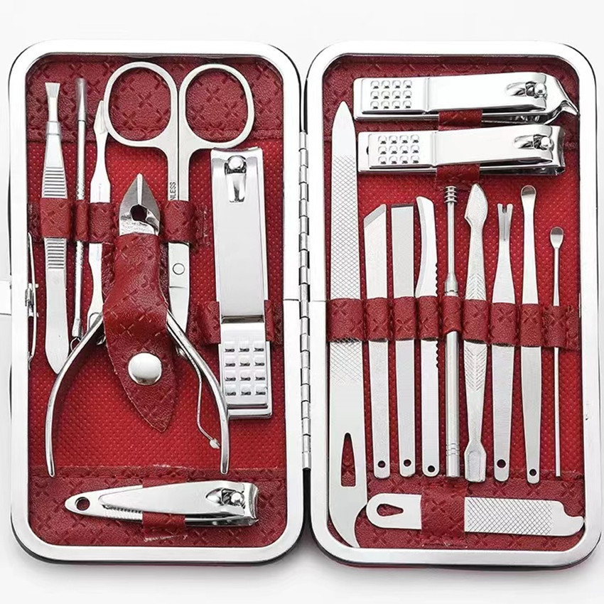 ชุดกรรไกรตัดเล็บ แต่งคิ้ว ตัดขนจมูก ครบเช็ต 19 ชิ้น คุณภาพดี nail tools