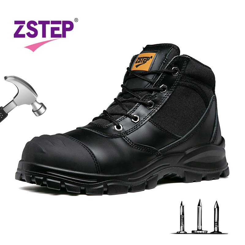 ZSTEP รองเท้านิรภัย Safety shoes รองเท้าหัวเหล็ก สีดำ รองเท้าทำงานซิปกันน้ำ ขนาด 39-46