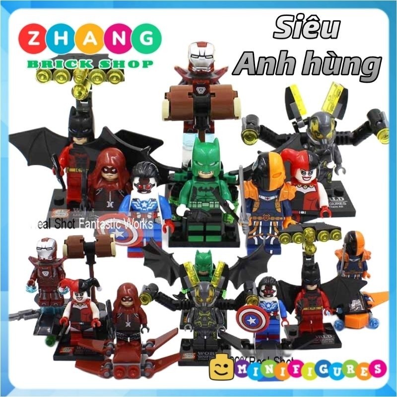 Harley Quinn Batman Iron Man - Falcon Yellow Jacket - Deathstrok - Arsenal Minifigures SY295