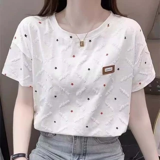 เสื้อแฟชั่นผู้หญิง เสื้อแขนสั้น พิมพ์ลายนูน มีให้เลือกหลายแบบ *พร้อมส่งจากไทย*