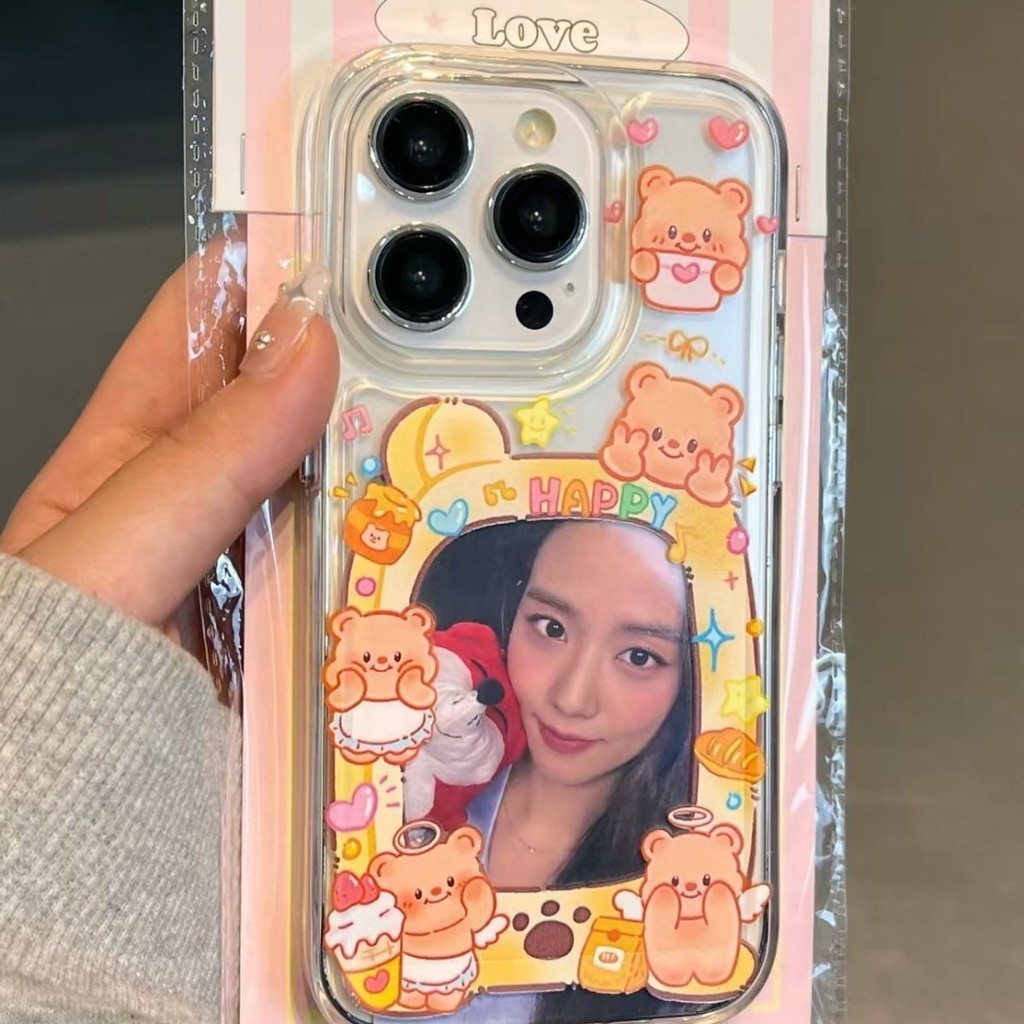 เคสโทรศัพท ์ ซิลิโคนใสแบบนุ ่ มเหมาะสําหรับ iPhone x/xs/xr/xsmax/7/8plus/11Promax/13/14Promax/15รูปแบบหมีเนยกันกระแทกเคสป ้ องกันแบบรวมทุกอย ่ าง