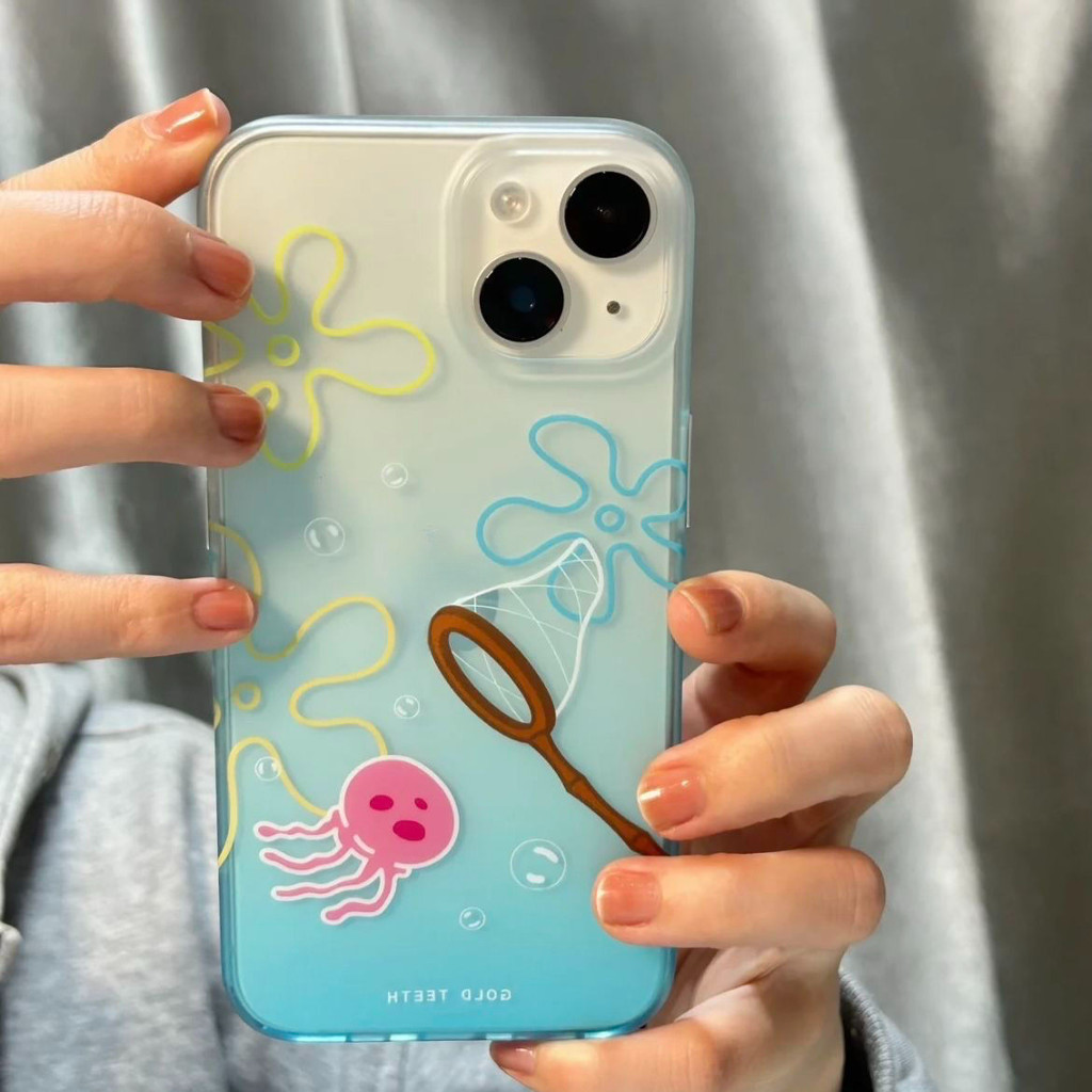 Spongebob SquarePants แมงกะพรุนรูปแบบซิลิโคนใสเคสโทรศัพท ์ นุ ่ มเหมาะสําหรับ iPhone x/xs/xr/xsmax/7/8plus/11Promax/12/13/14Promax/15กันกระแทกรวมทุกอย ่ างเคสป ้ องกัน