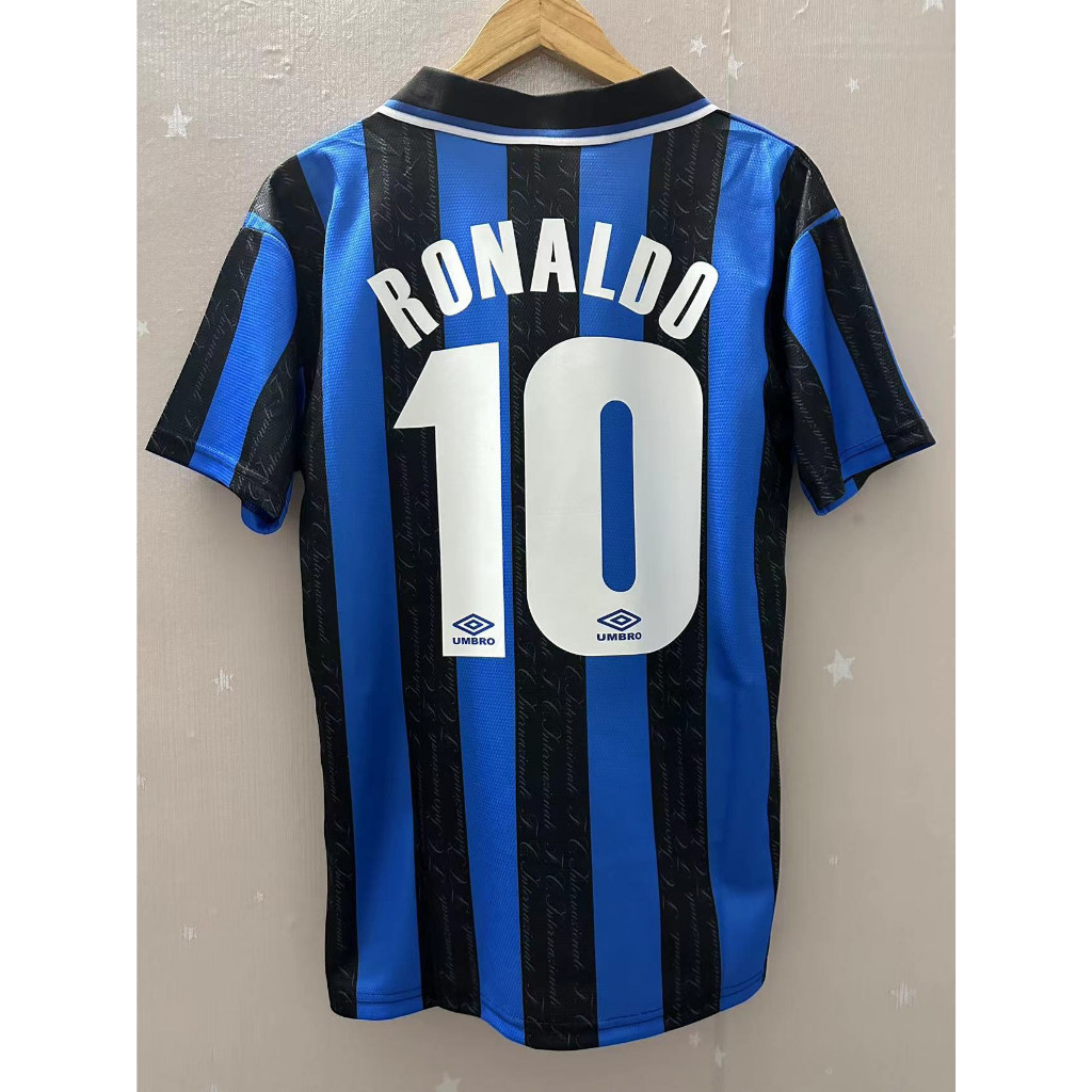 97-98 Internazionale Milano คุณภาพสูง Home Retro Soccer Jersey เสื้อยืดที่กําหนดเองเสื้อฟุตบอล RONALDO