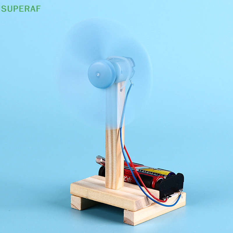 Superaf 1 ชิ้นสีฟ้า DIY พัดลมไฟฟ้าการทดลองรุ่นฟิสิกส์วิทยาศาสตร์การศึกษาประถมศึกษา HOT
