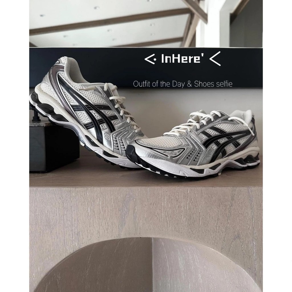 Gel-Kayano 14 JJJJ Flat Alternative Retro Jogging รองเท้าผู้ชายผู้หญิงสไตล์เดียวกัน Midnight Silver 
