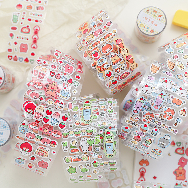Mr. Paper 200 ซม./ม้วน เทปพิมพ์อักษรทองแดง การ์ตูนน่ารัก ของหวาน ไอศกรีม แถม - ตัดเทป คุณสมบัติการประกอบบัตรเครดิตแบบสร้างสรรค์ โทรศัพท์มือถือ การ์ดอวยพร ของขวัญ เทปตก แต่ง