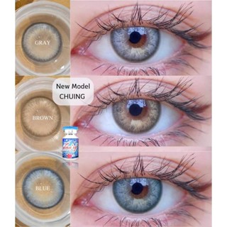 🔥 คอนแทคเลนส์ 💗ขนาดมินิ💗 Chuing (Luxzylens) สี : Brown / Gra…