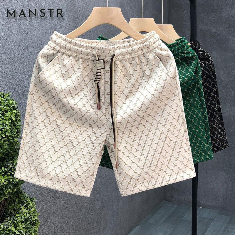 [3สี] M-5XL ผู้ชายอเมริกันแฟชั่นลำลองชื่อย่อด้านล่างบุคลิกลักษณะอินเทรนด์แบรนด์ทุกการแข่งขันหลวมซัมเมอร์บีชกางเกงขาสั้นสำหรับผู้ชายขนาดบวก