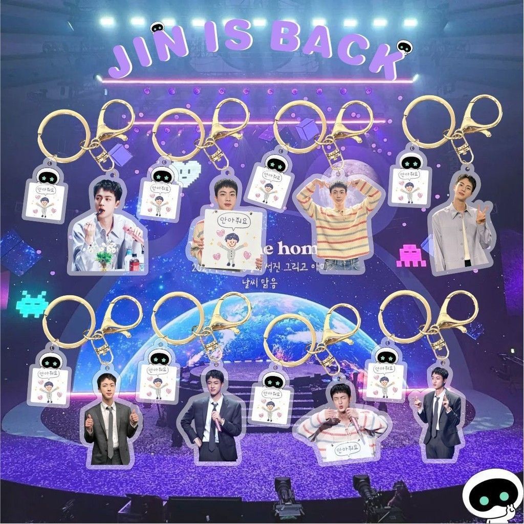 Kpop BTS ใหม่อะคริลิคพวงกุญแจกระเป๋าอุปกรณ์เสริม Jin Solo