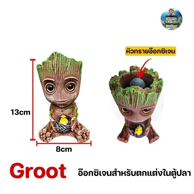 กรูท (Groot) เรซิ่นอ๊อกซิเจนตกแต่งตู้ปลาให้ดูสวยงามยิ่งขึ้น (อุ้มลูกนก)