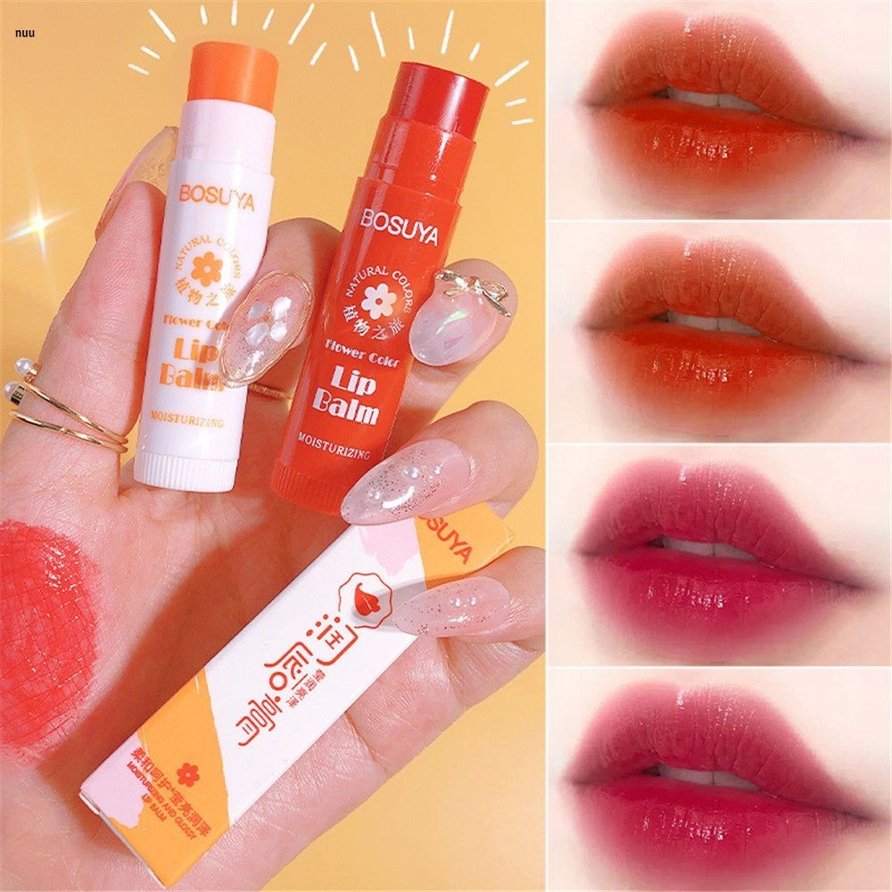 Bosuya Lip Balm Moisturizing Hydrating Lip Balm สีฐานลิปสติก Lip Balm Lip GLOSS นักเรียน PARTY Lip B