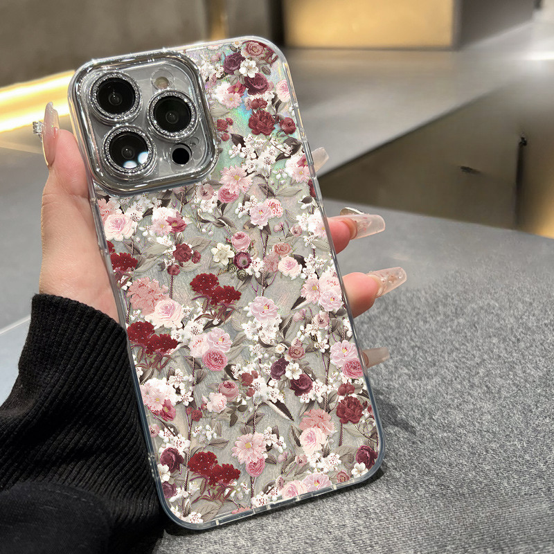 ❤️จัดส่งทันที❤️เคสไอโฟน11 13 14 15 16 Pro Max อาร์ต เรโทร ฟลอรัล เลดี้ฮาร์ด Case For iPhone 13PM,16PM,15PM,XR,XS,7+ 8P