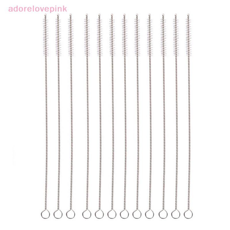 Adorelovepink สแตนเลสไนลอนฟางทําความสะอาดฟาง 17 ซม. แปรง th