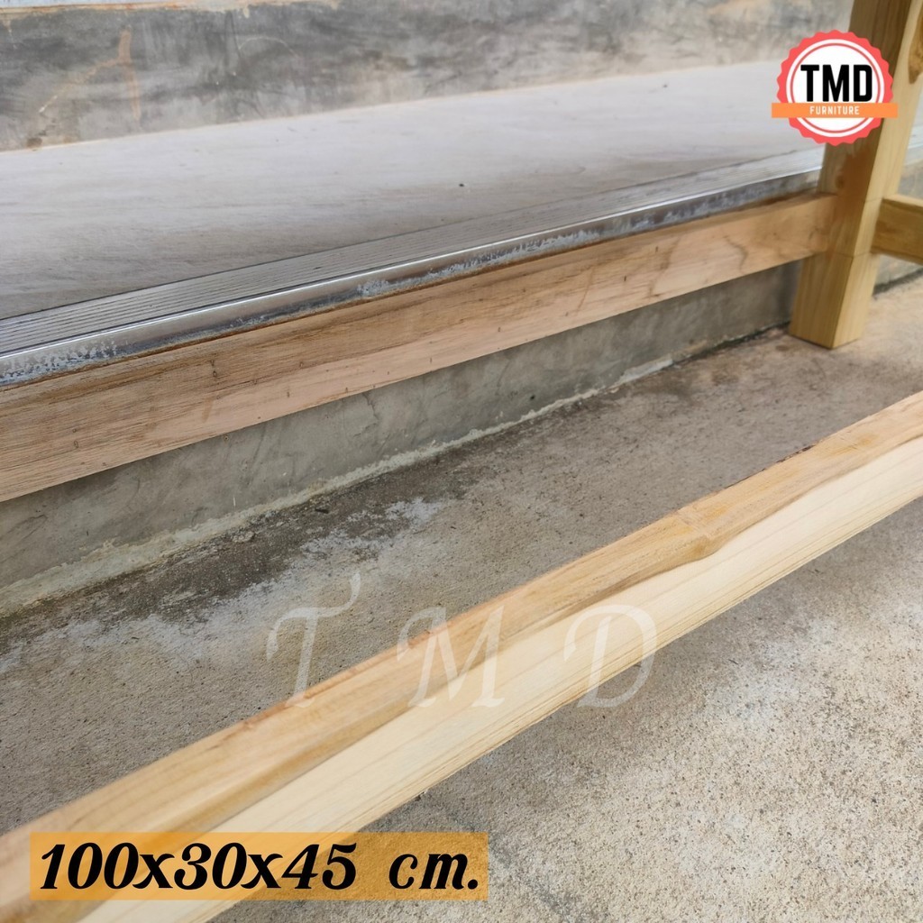 🌈TMD🌈 เก้าอี้ม้านั่งยาวไม้สัก  (ขนาด 100*30*สูง45 ซม.) งานยังไม่ได้ทำสี **มีรับประกัน** พร้อมส่ง - รูปที่ 6