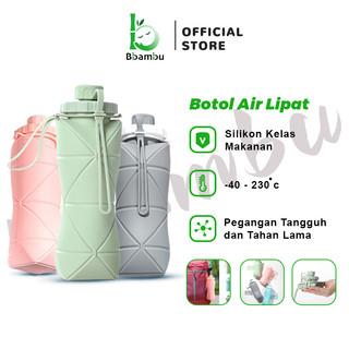 Bbambu Botol Air Minum Lipat Portable Bahan Silikon Ukuran 600ml Untuk Olahraga Outdoor