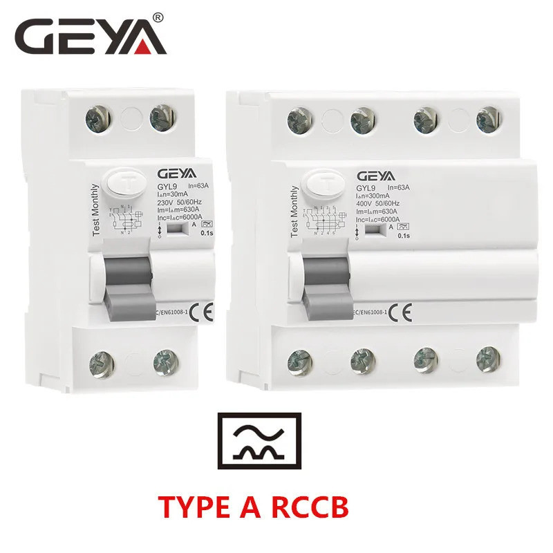 GEYA GYL9 ประเภท A RCD แม่เหล็กไฟฟ้า Residual Current Circuit Breaker AC ELCB 2 เสา 40A 63A 30mA RCCB - รูปที่ 5