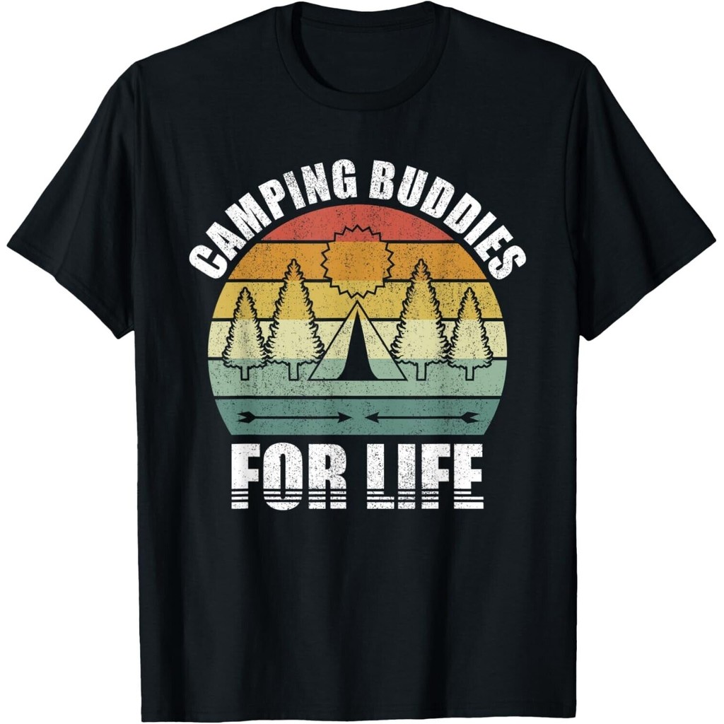 Retro Camping Buddies สําหรับชีวิตเสื้อตลก Camping เดินป่าเสื้อยืด