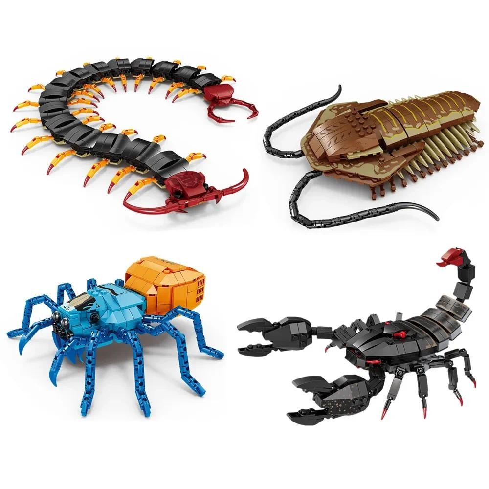 Moc สัตว์ตัวเลขแมลง Centipede Scorpion Spider Trilobites รุ่น Building Blocks ชุดความรู้ความเข้าใจของเล่นเพื่อการศึกษาสําหรับเด็ก