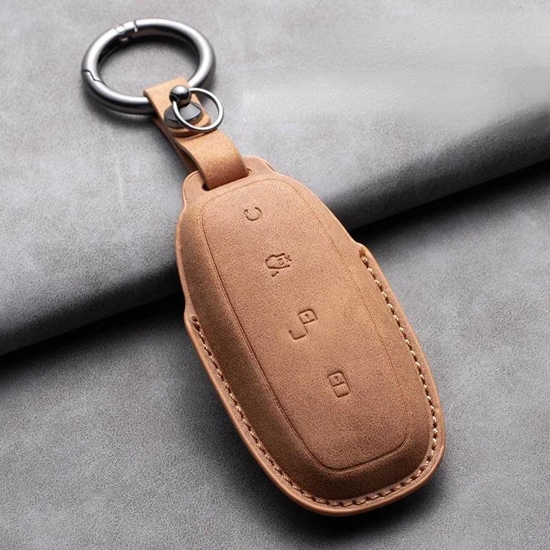 หนังกุญแจรถสําหรับbyd Denza D9 2022 สําหรับDenza D9 DM-i 2022 2023 Auto Key Fob Shellรถจัดแต่งทรงผมพ