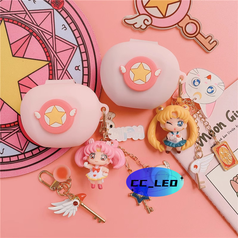 For EDIFIER NeoBuds Plus Case Cartoon Sailor Moon Keychain Pendant Cute Finger Ring Lanyard Pendant 