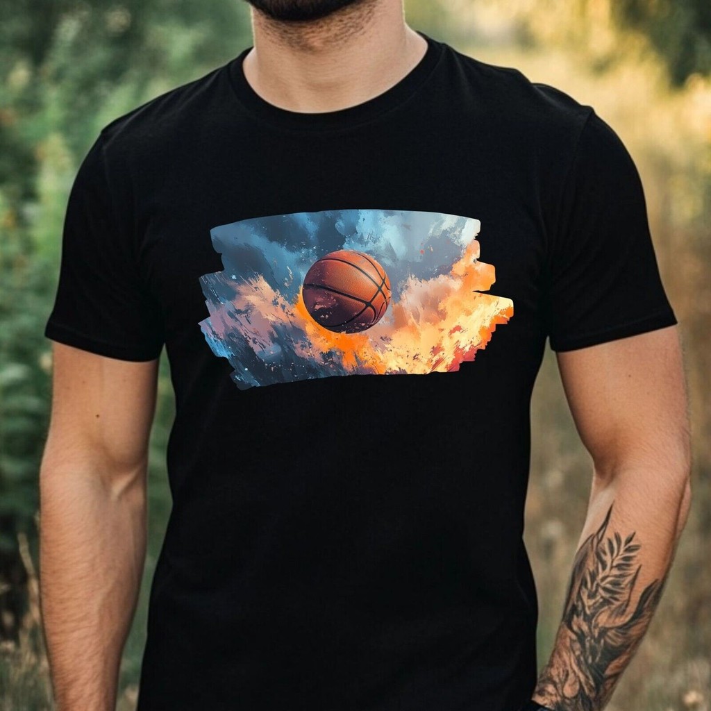 เสื้อยืดผ้าฝ้ายธีมบาสเก็ตบอลบุรุษขนาด Xs ถึง 3Xl-Er8T055