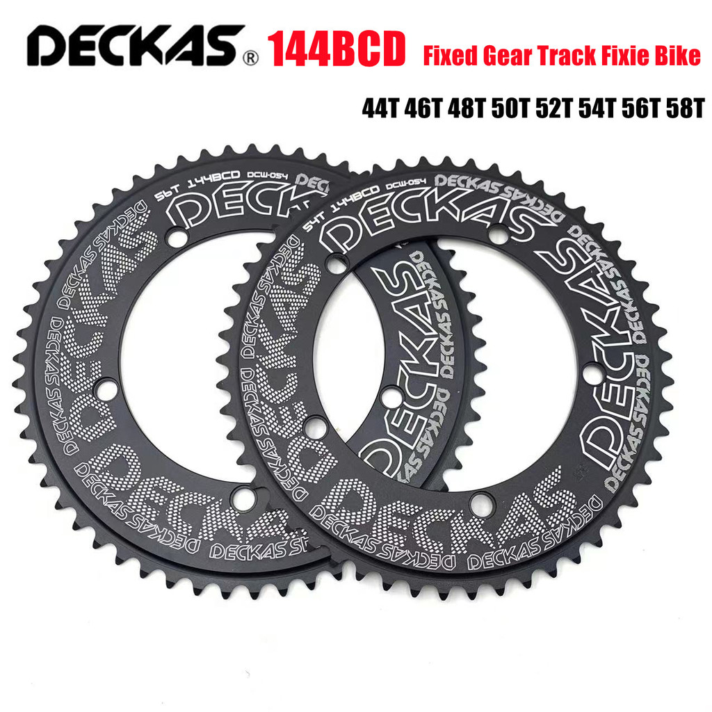 Deckas 144BCD Fixed gear fixie รอบโซ่แหวน Track Bike 44T-58T ฟัน 144 bcd พิเศษเกียร์ความเร็วเดียวล้อ