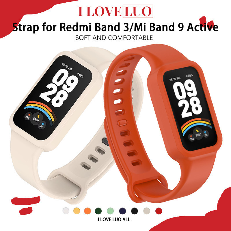 ยางกีฬา นาฬิกาข้อมือ for Xiaomi Smart Band 9 Active เทปป้องกันหน้าจออุปกรณ์เสริมนาฬิกาสมาร์ท for Redmi Band 3