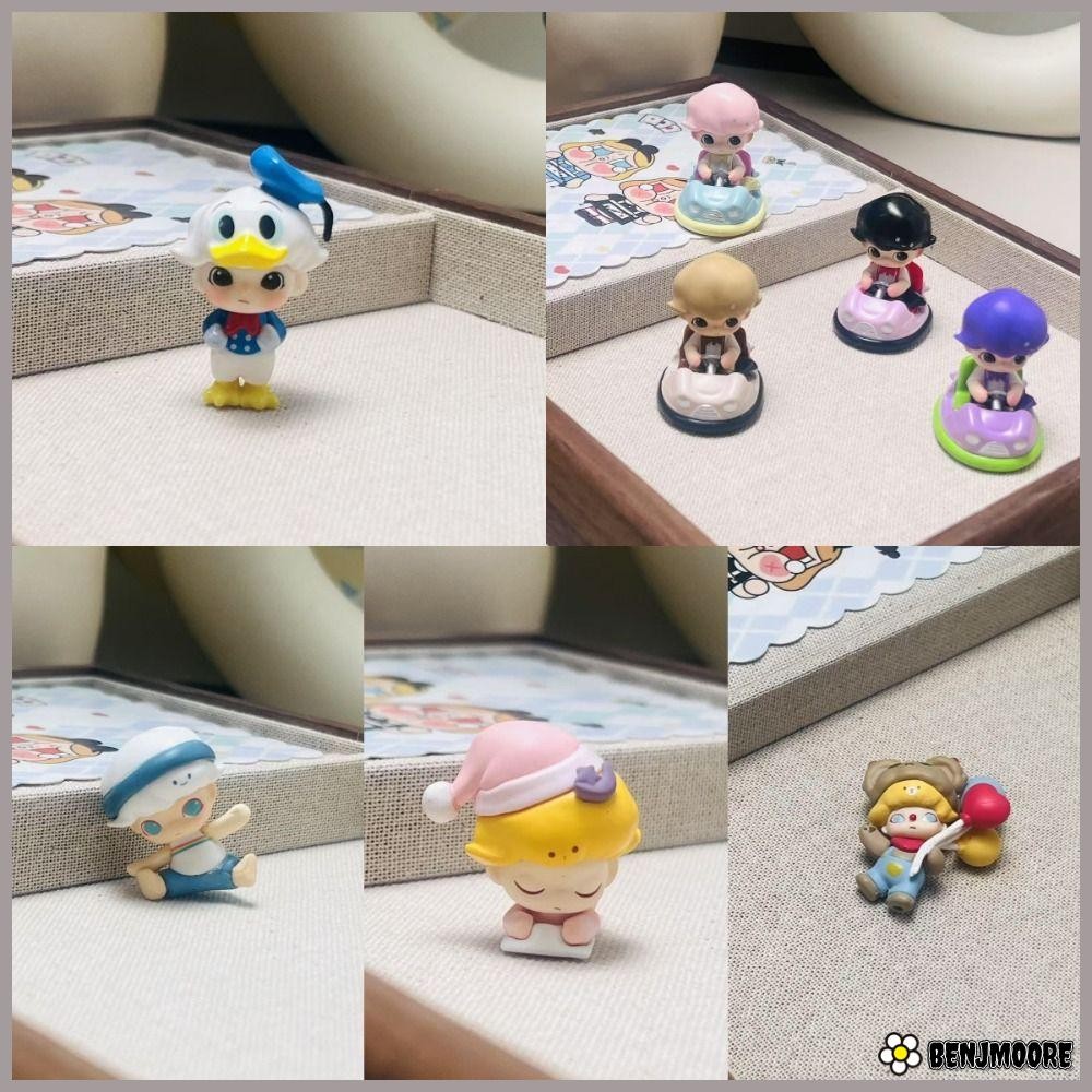 กล่อง BENJMOORE DIMOO, เครื่องประดับการ์ตูน POPMART, น่ารัก POPBEAN Dating Series ตุ๊กตาเดสก์ท็อปโดนัลด์ดั๊ก